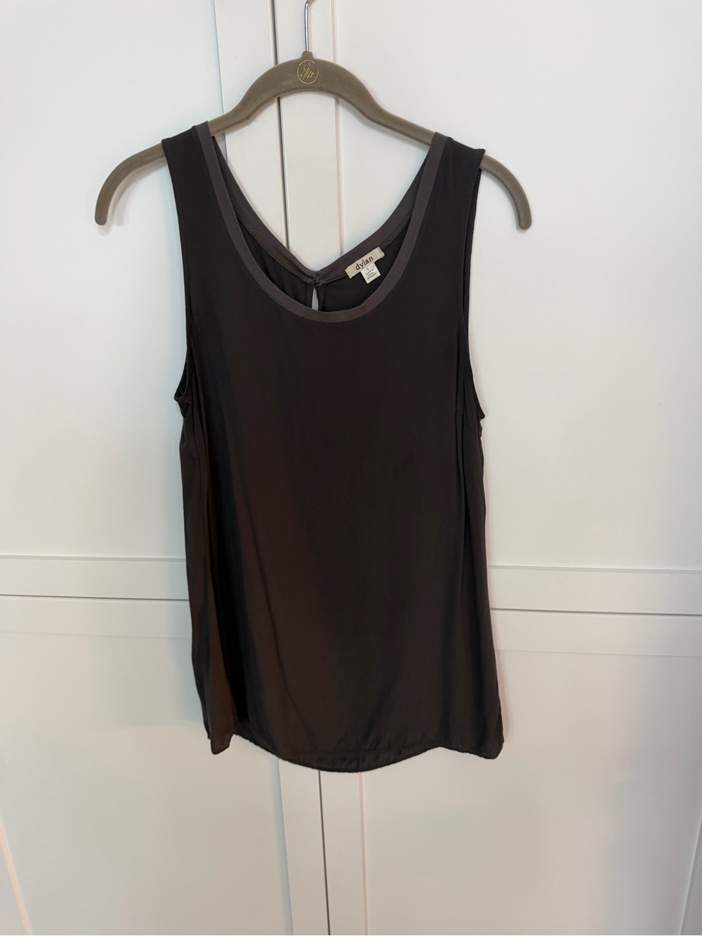 Dylan Charcoal Grey Sleeveless Scoop Neck Tank Top size small